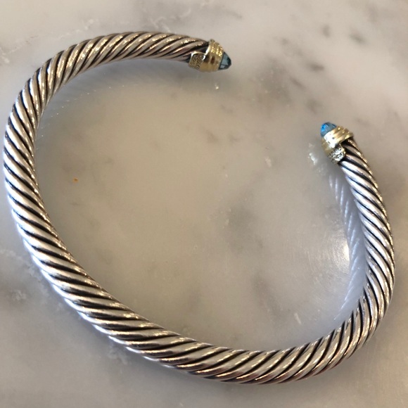 Cable Classic Blue Topaz 14K Gold David Yurman - Picture 6 of 6
